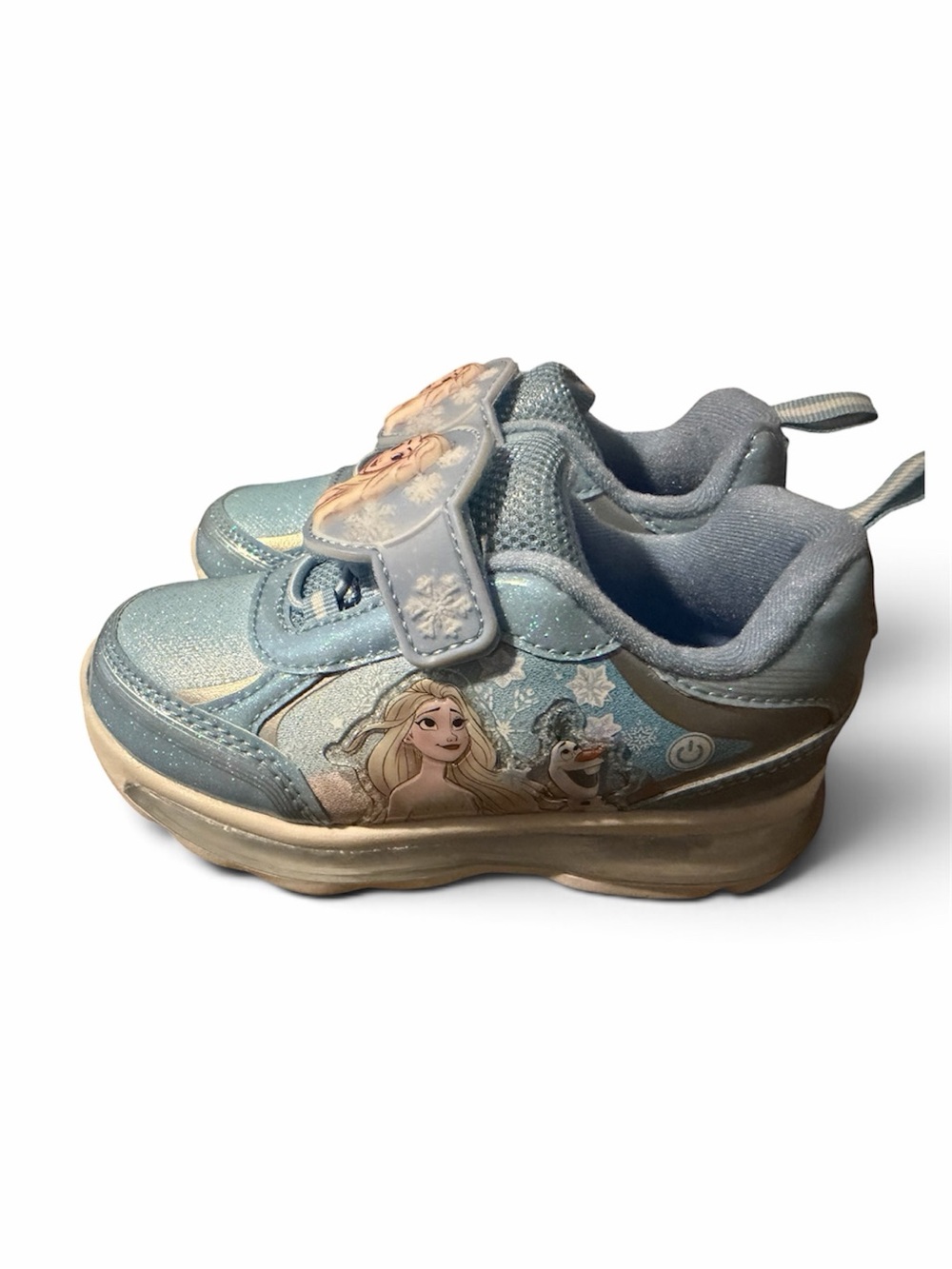 Light-Up Blue Kids Sneakers with Frozen Character Detail - Picture 7 of 9